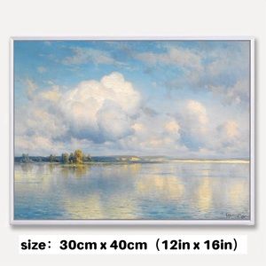 NWT Brand new scenery oil painting prints with premium white frame